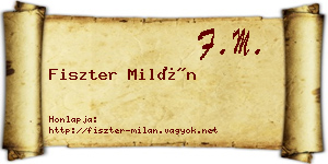Fiszter Milán névjegykártya