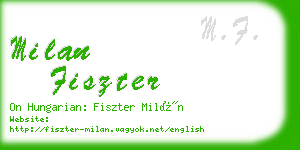 milan fiszter business card